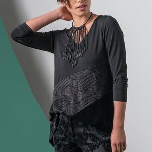 Ruti Black Velvet Ross Long Sleeve Top